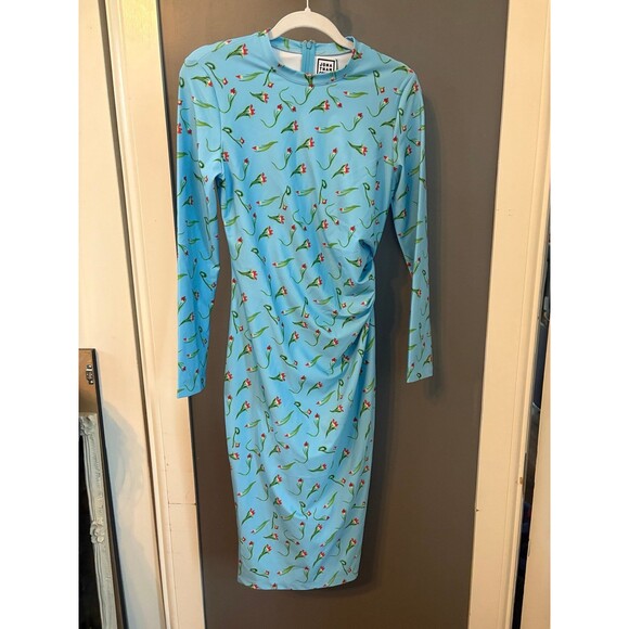 Jonathan Cohen size small S Blue dancing tulip side twist dress - Picture 4 of 8
